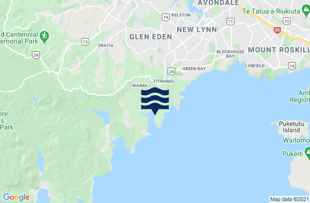 Jenkins Bay, New Zealand tide times map
