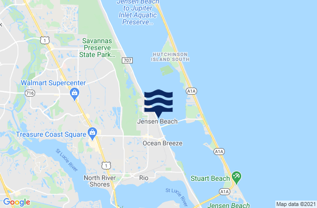 Jensen Beach, United States tide chart map