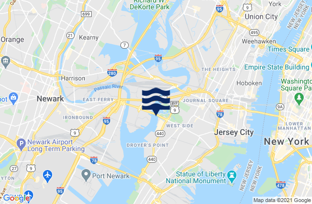 Jersey City, United States tide chart map