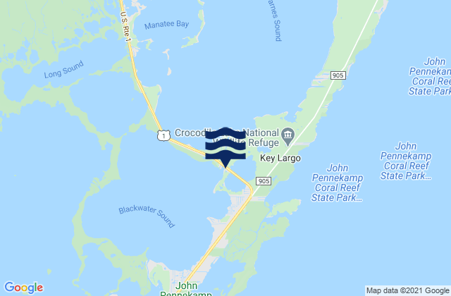 Jewfish Creek entrance Blackwater Sound, United States tide chart map