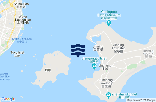 Jinlie Shuidao, Taiwan tide times map