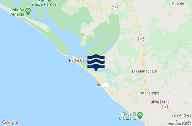 Jiquilillo, Nicaragua tide times map