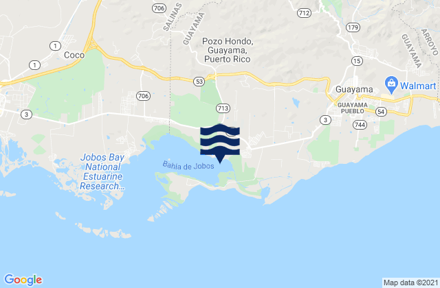 Jobos Barrio, Puerto Rico tide times map