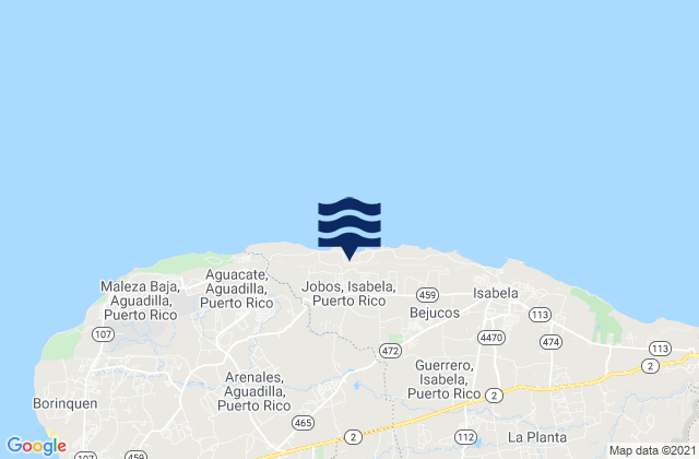 Jobos Barrio, Puerto Rico tide times map