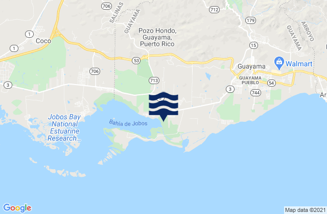 Jobos, Puerto Rico tide times map