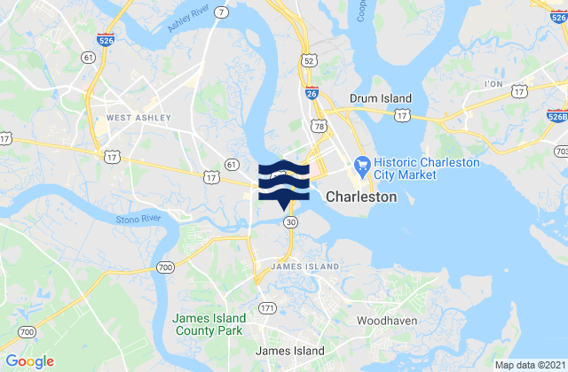 Johns Island Bridge, United States tide chart map