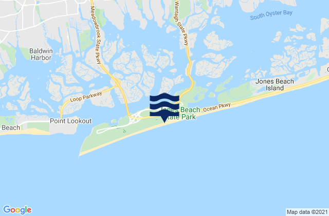 Jones Beach, United States tide chart map