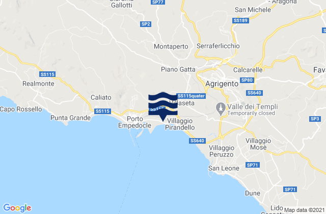 Joppolo Giancaxio, Italy tide times map