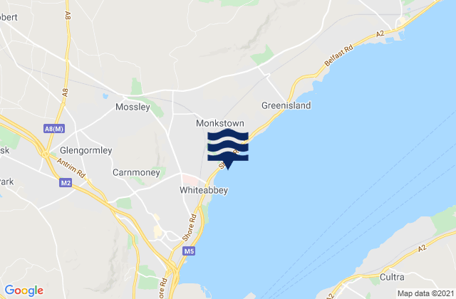 Jordanstown, United Kingdom tide times map