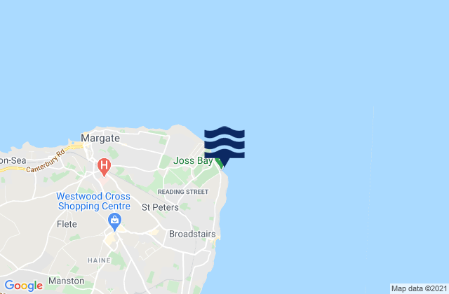 Joss Bay, United Kingdom tide times map