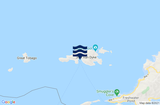 Jost Van Dyke Island, British Virgin Islands tide times map
