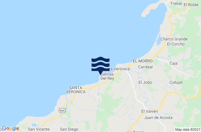 Juan de Acosta, Colombia tide times map