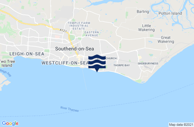 Jubilee Beach, United Kingdom tide times map