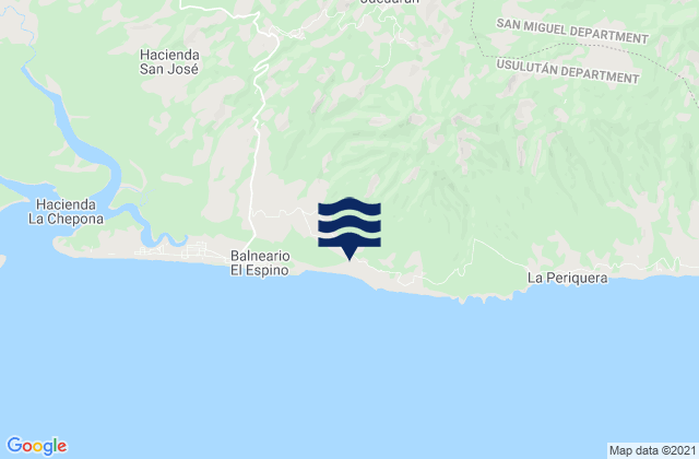 Jucuaran, El Salvador tide times map