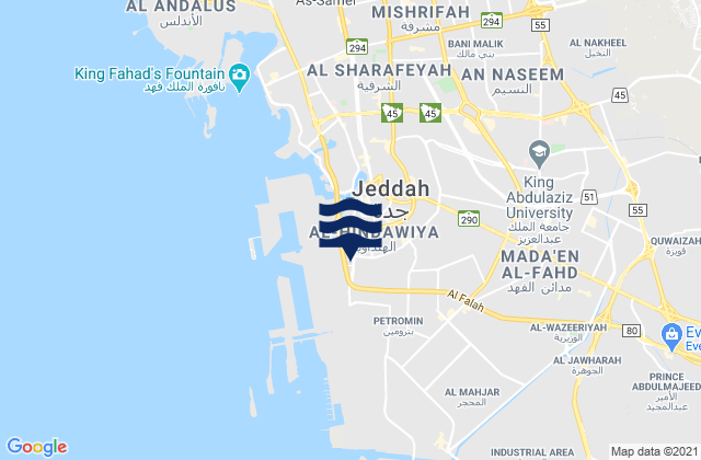 Juddah, Saudi Arabia tide times map
