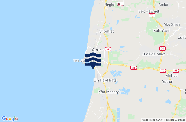 Judeida Makr, Israel tide times map