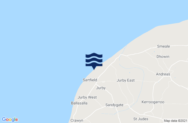 Jurby, Isle of Man tide times map