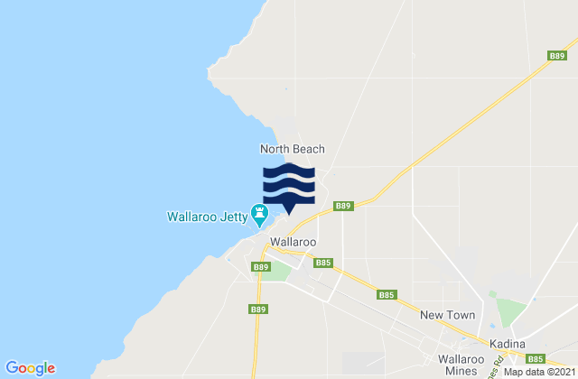 Kadina, Australia tide times map