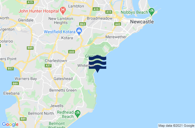 Kahibah, Australia tide times map