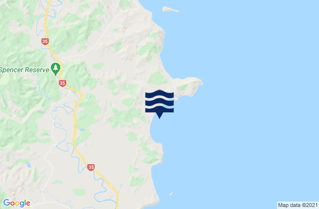 Kaiaua Bay, New Zealand tide times map