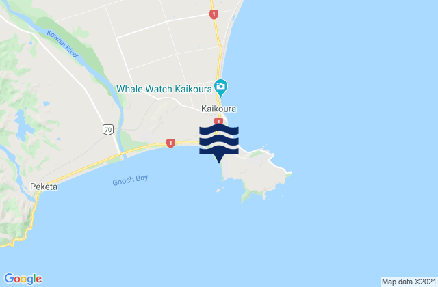 Kaikoura, New Zealand tide times map
