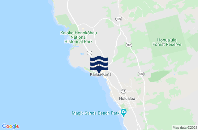Kailua-Kona, United States tide chart map