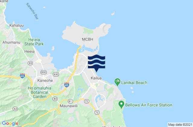 Kailua Beach, United States tide chart map
