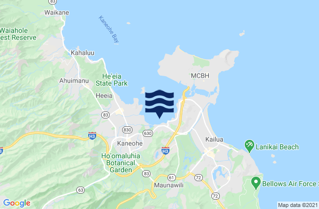 Kailua, United States tide chart map