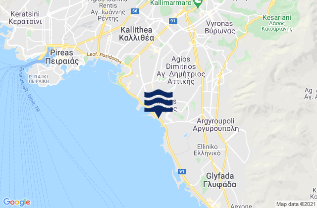 Kaisariani, Greece tide times map