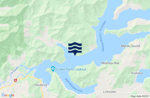 Kaiuma Bay, New Zealand tide times map