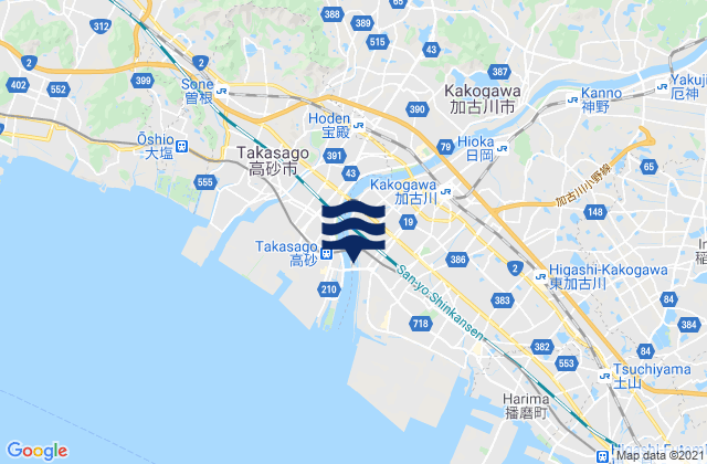 Kakogawa Shi, Japan tide times map