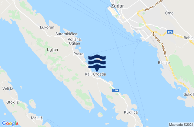 Kali, Croatia tide times map