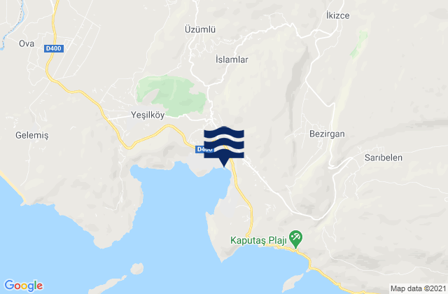 Kalkan, Turkey tide times map