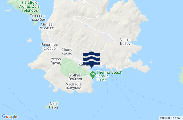 Kalymnos, Greece tide times map