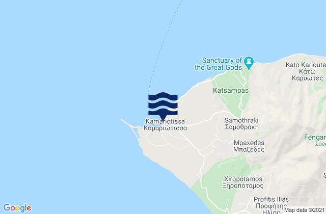 Kamariotissa, Greece tide times map