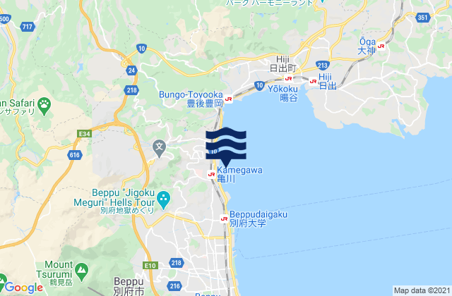 Kamegawa, Japan tide times map