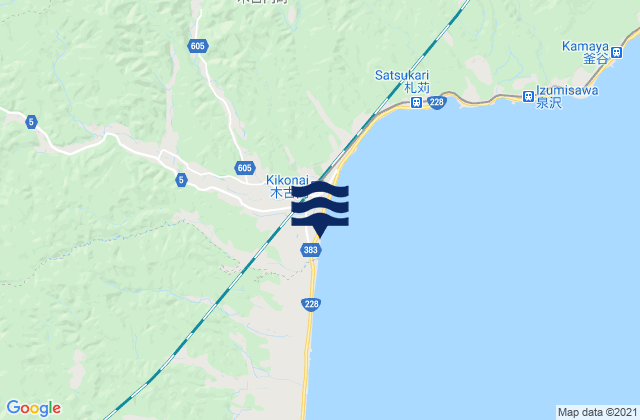 Kamiiso-gun, Japan tide times map