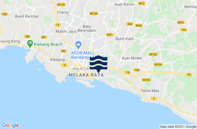 Kampung Bukit Baharu, Malaysia tide times map