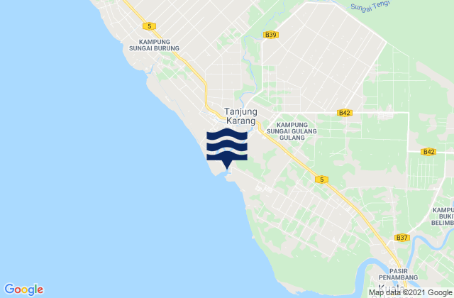 Kampung Tanjung Karang, Malaysia tide times map