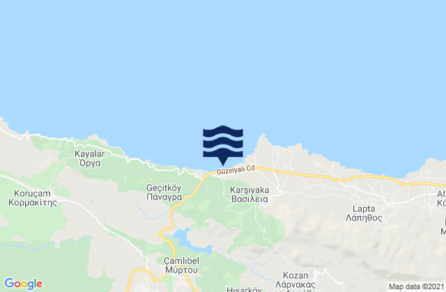 Kampyli, Cyprus tide times map