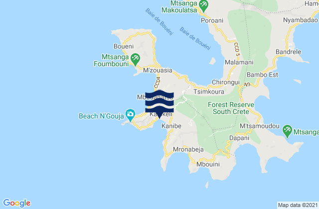 Kani-Keli, Mayotte tide times map