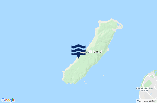 Kapiti Island, New Zealand tide times map