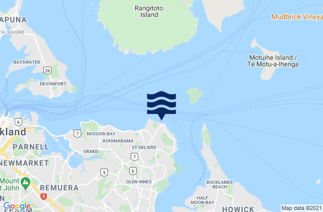 Karaka Bay, New Zealand tide times map