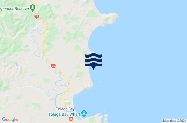 Karaka Bay, New Zealand tide times map