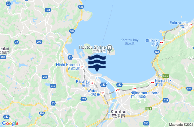 Karatsu, Japan tide times map