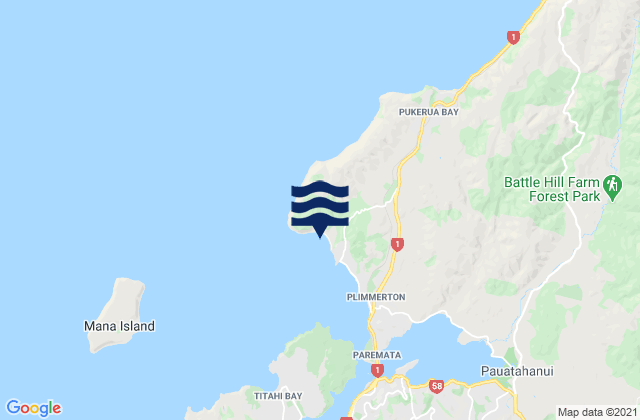 Karehana Bay - Plimmerton Boating Club, New Zealand tide times map