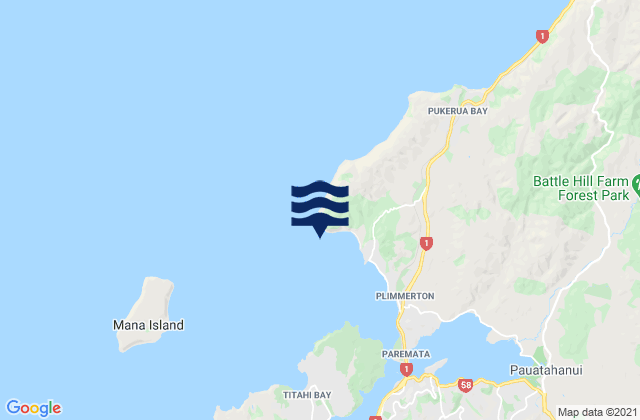 Karehana Bay, New Zealand tide times map
