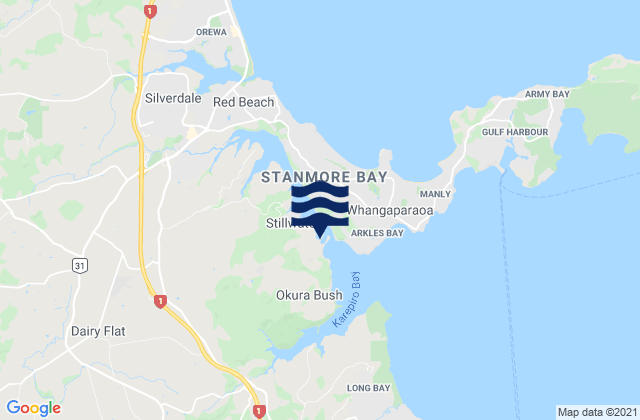 Karepiro Bay, New Zealand tide times map