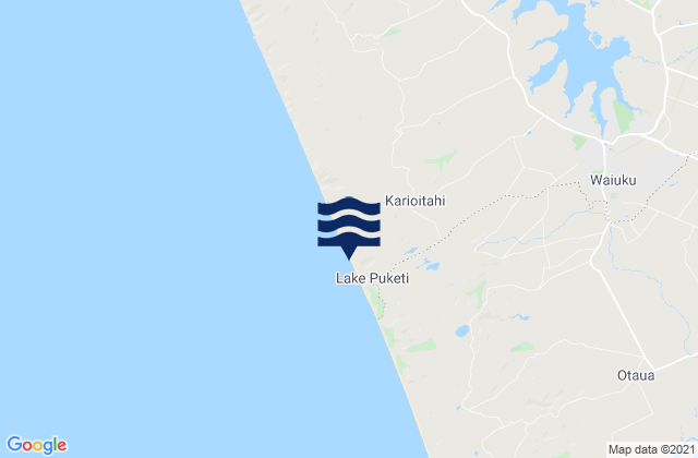 Karioitahi Beach, New Zealand tide times map