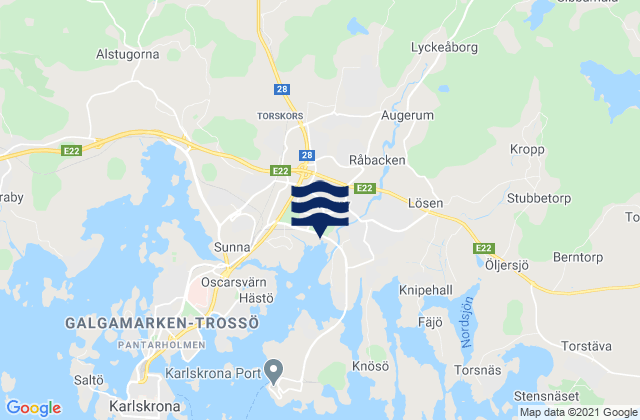 Karlskrona Kommun, Sweden tide times map